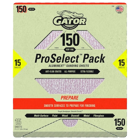 ProSelect Pack AlumiNext Sanding Sheets, 150 Very Fine Grit